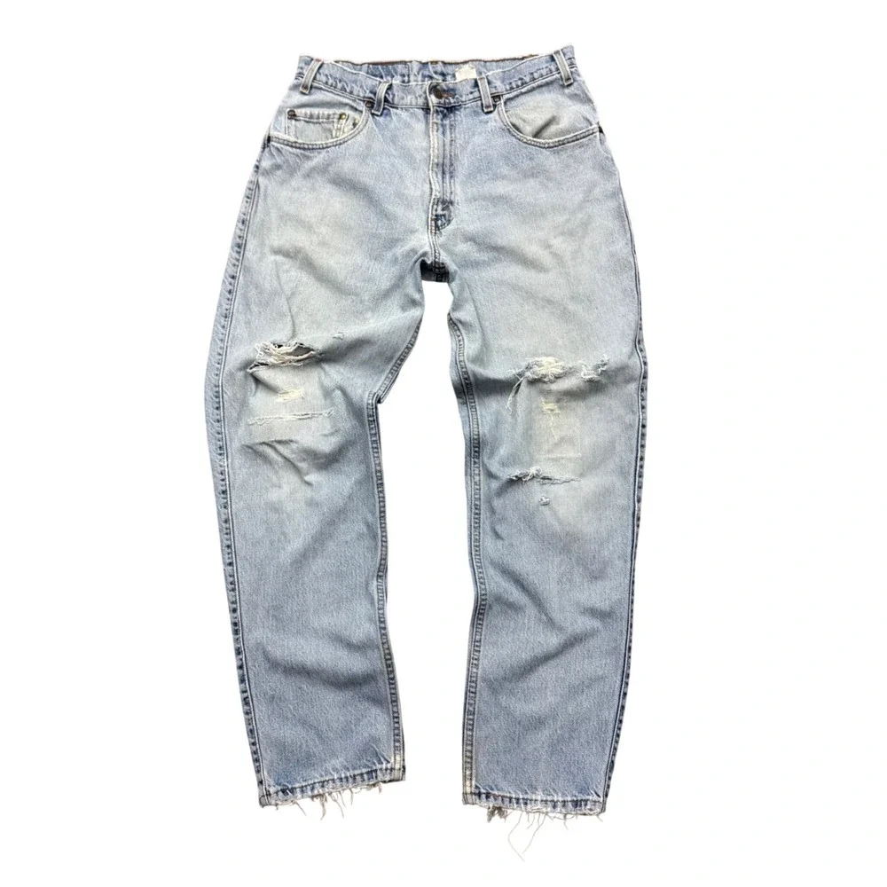 Vintage Levi's 545 Distressed Worn Faded Denim Loose Fit Jeans 32x31